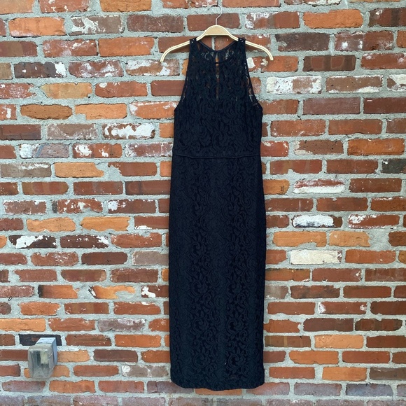 J.Crew Pamela Lace Maxi Dress Gown Black Size 8 Formal Wedding Guest - Picture 2 of 10